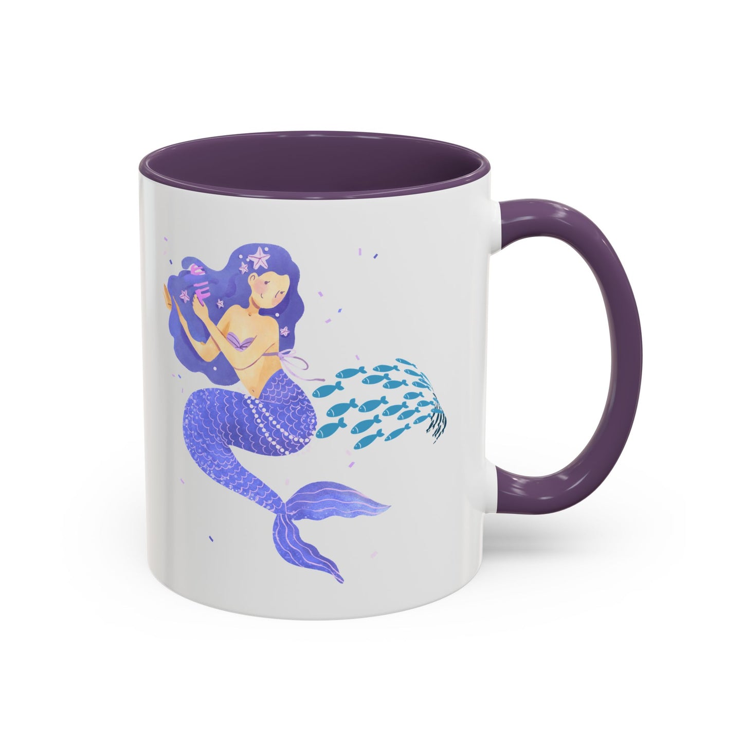 The mermaid and her school fish Coffee Mug