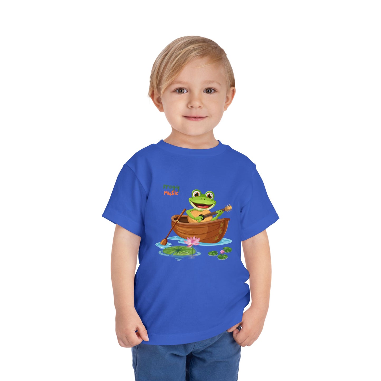 Musical Frog Toddler Tee, Cute Gift for Kids, Fun Summer Wear, Birthday Present, Playful Tee for Little Ones