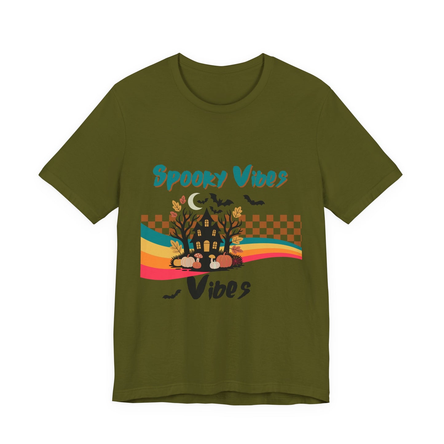 Spooky Vibes Graphic Tee, Unisex Halloween Shirt, Fall Fashion, Casual T-Shirt, Unique Gift for Halloween Lovers, Autumn Wardrobe Essential
