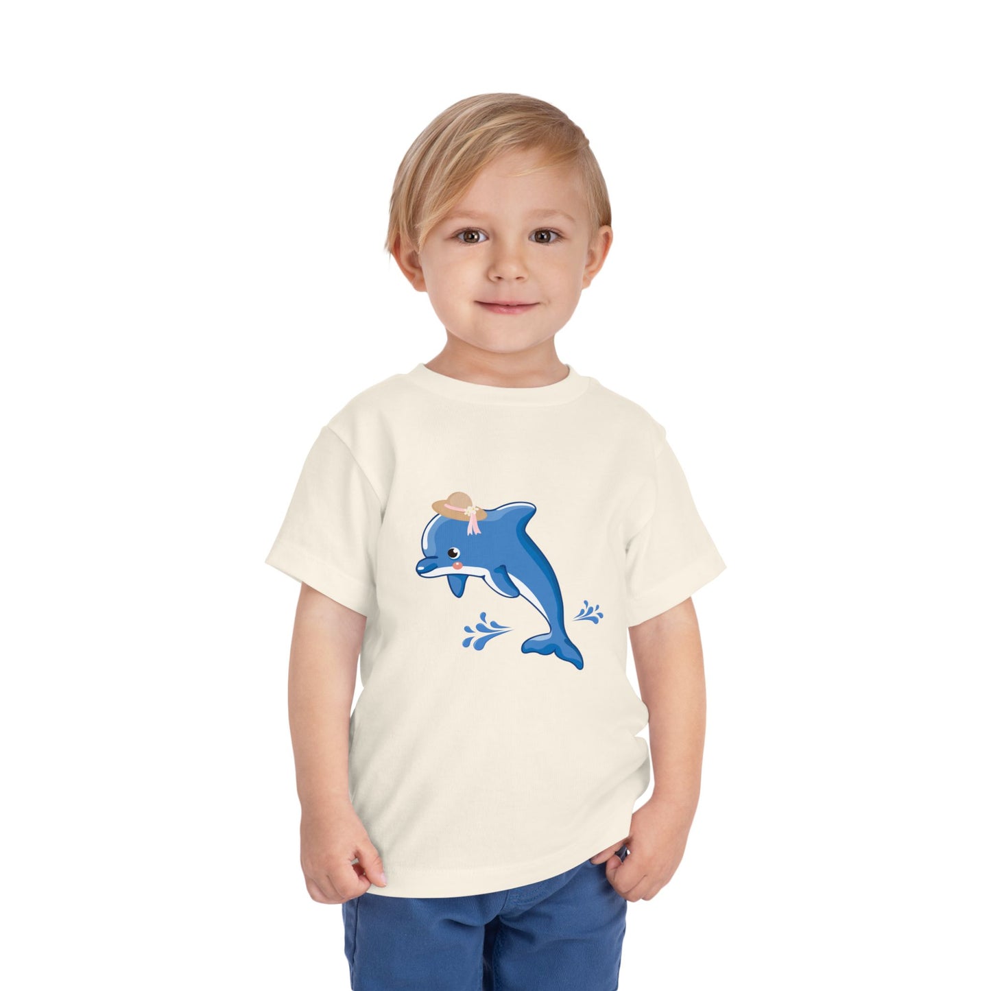 Adorable Dolphin Toddler Tee, Cute Kid's T-Shirt, Summer Outfit, Beach Day Apparel, Gift for Toddlers, Fun Children's Clothing