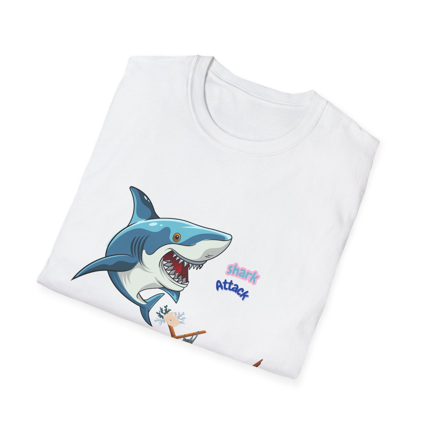 Shark Attack Graphic T-Shirt, Fun Summer Tee, Beach Vacation Top, Gift for Ocean Lovers, Marine Life Apparel