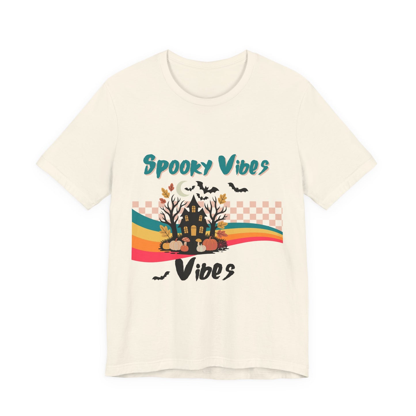 Spooky Vibes Graphic Tee, Unisex Halloween Shirt, Fall Fashion, Casual T-Shirt, Unique Gift for Halloween Lovers, Autumn Wardrobe Essential