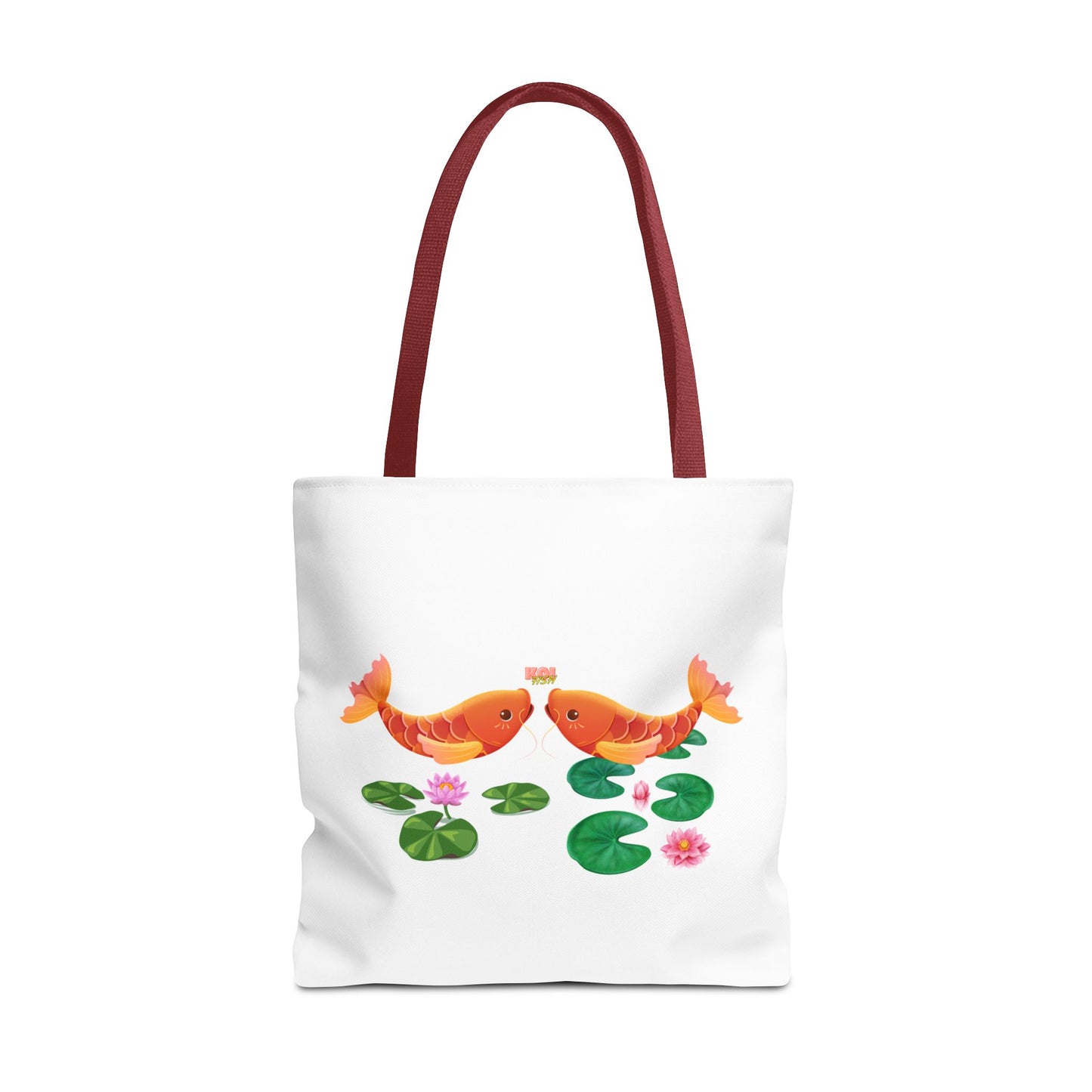 Golden koi fish with lotus flowers Tote Bag