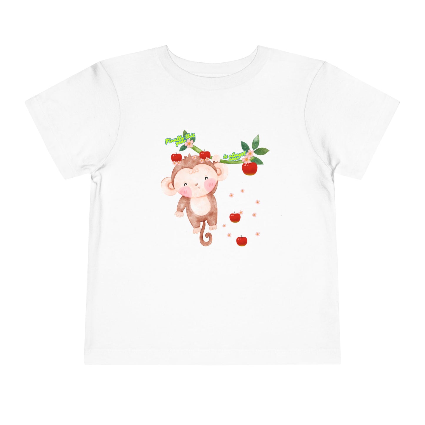 Cute Monkey Strawberry Toddler Tee, Adorable Kids Shirt, Baby Gift, Summer Outfit, Birthday Gift, Playtime Apparel