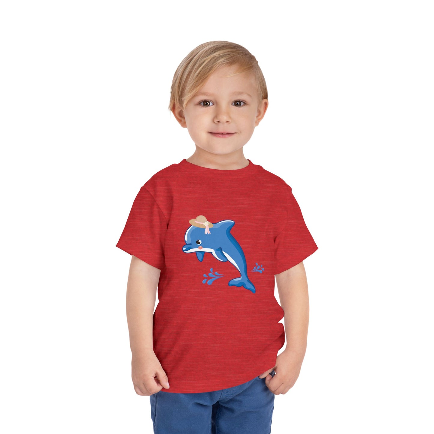 Adorable Dolphin Toddler Tee, Cute Kid's T-Shirt, Summer Outfit, Beach Day Apparel, Gift for Toddlers, Fun Children's Clothing
