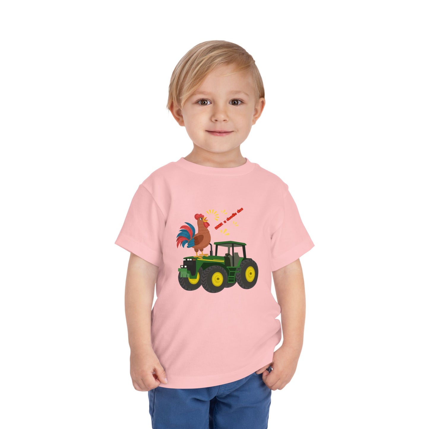 Rooster & Tractor Toddler Tee - Farm Animal Shirt, Cute Toddler Outfit, Birthday Gift, Kids Apparel, Farm Themed Clothing