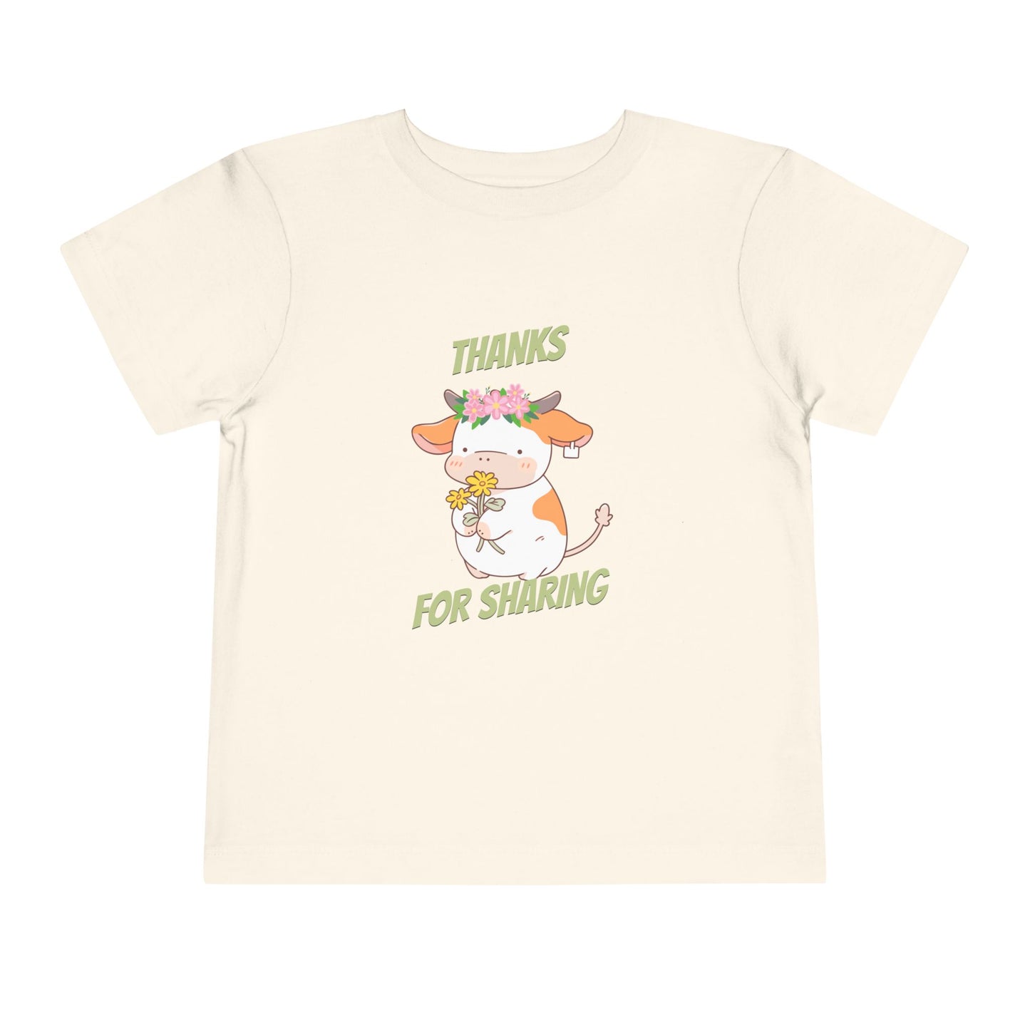 Cute Toddler Tee with Cow Design, Perfect Gift for Kids, Playdate Apparel, Kid's Birthday Gift, Thank You for Sharing T-Shirt