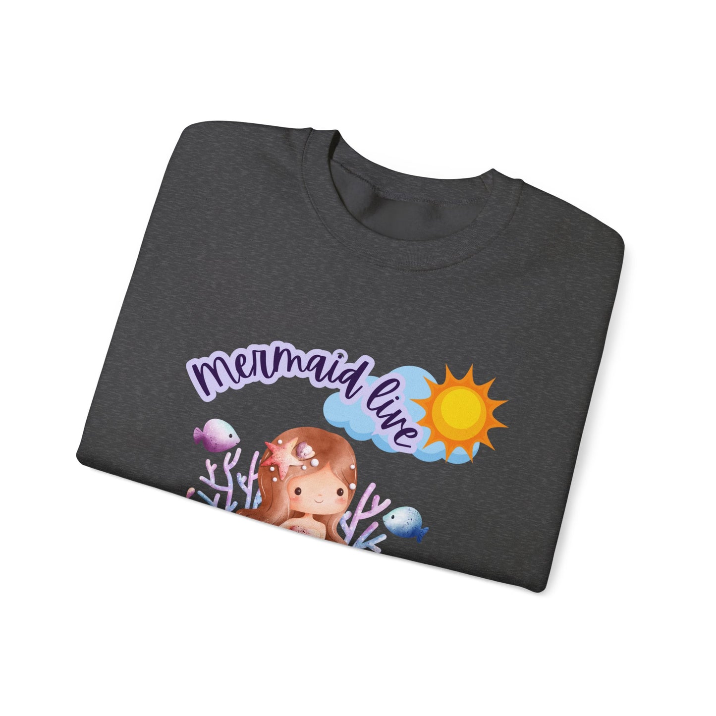 Mermaid Vibes Crewneck Sweatshirt | Cozy Gift for Sea Lovers, Beach Days, Casual Wear, Birthday, Summer