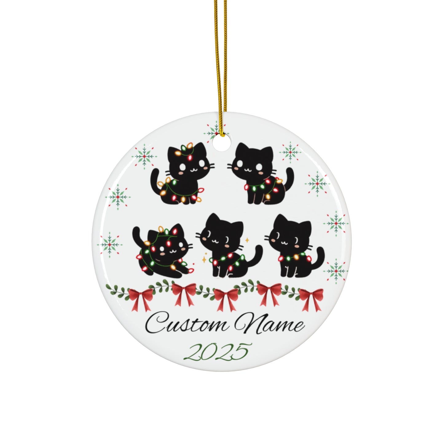 Custom Cat Christmas Ornament | Personalized Holiday Decor, Kitty Gift for Pet Lovers, Unique Keepsake, Tree Decoration, 2025