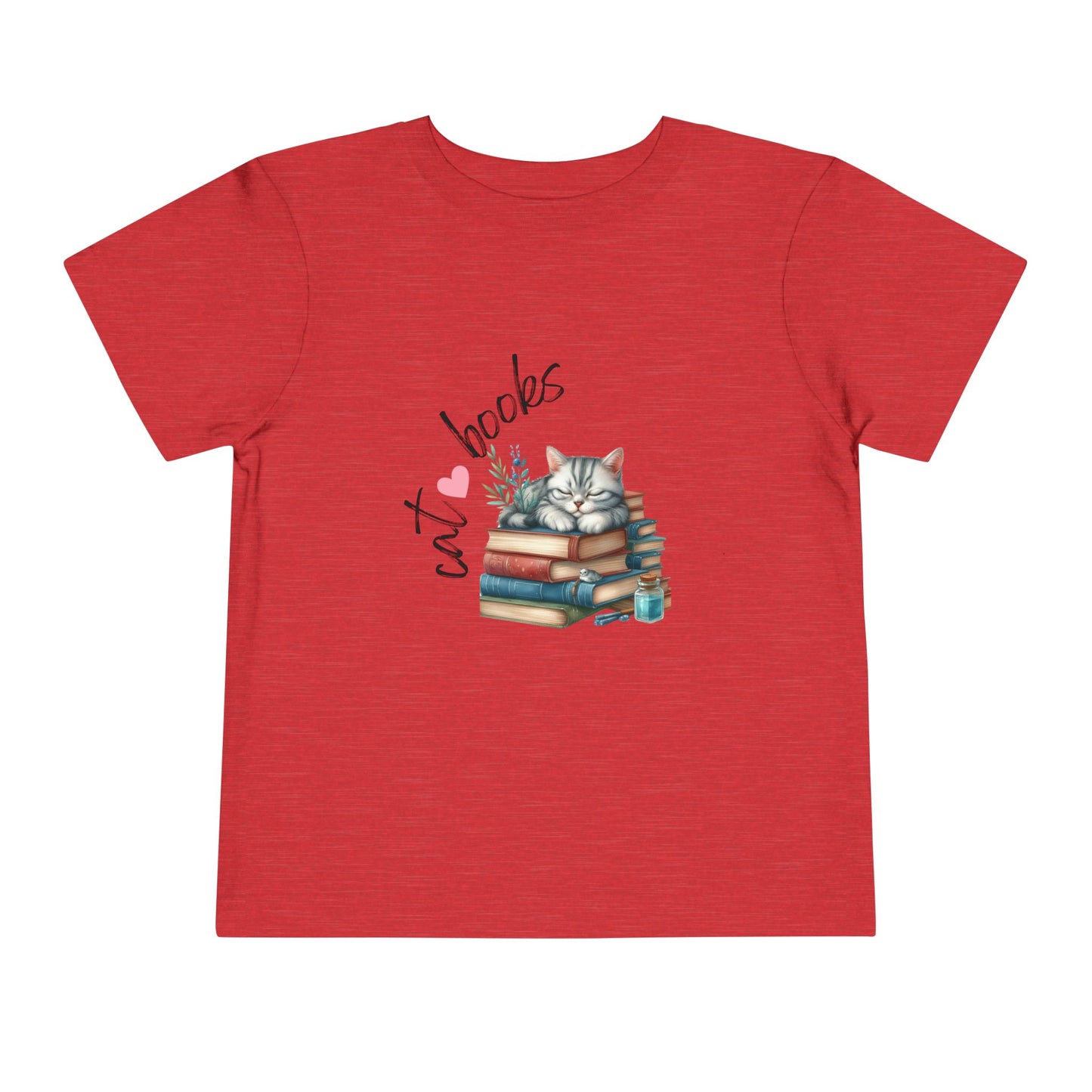 Cute Cat Books Toddler Tee, Kids Cat Lover Shirt, Bookworm Toddler T-Shirt, Gift for Cat Lovers, Fun Children's Apparel