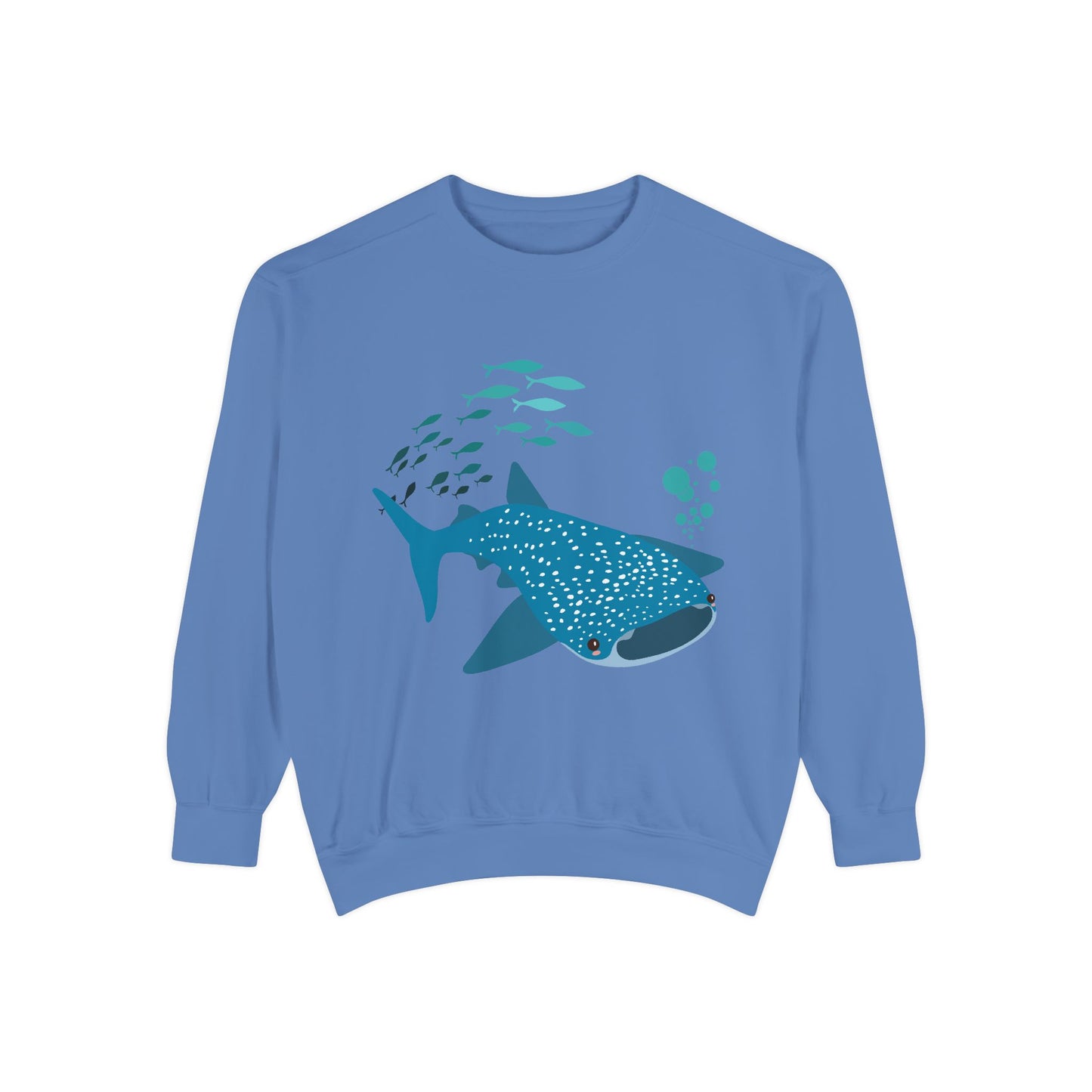 Whale Shark school of fish and buddles Unisex Garment-Dyed Sweatshirt