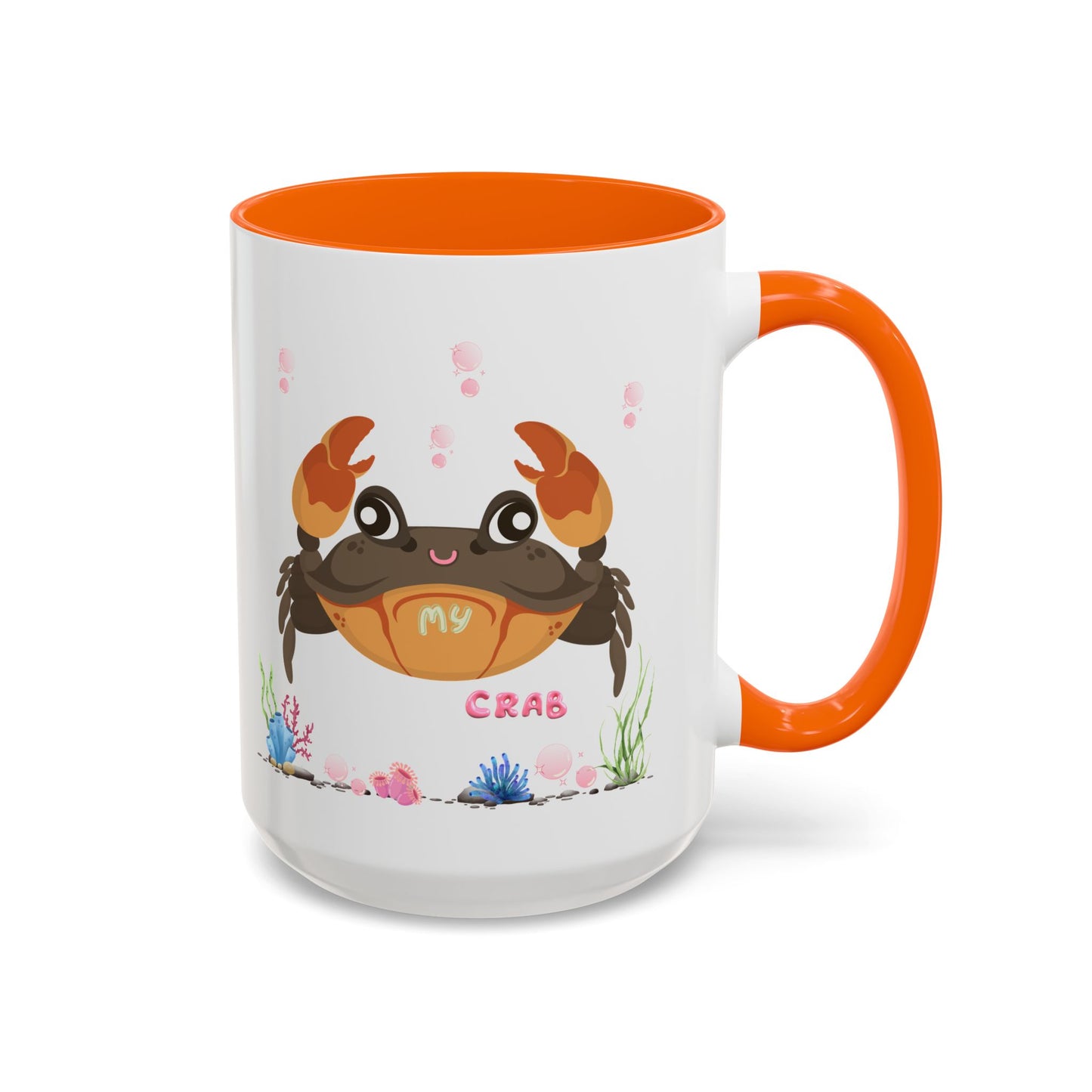 Crab with subtle bubbles and underwater flora Coffee Mug