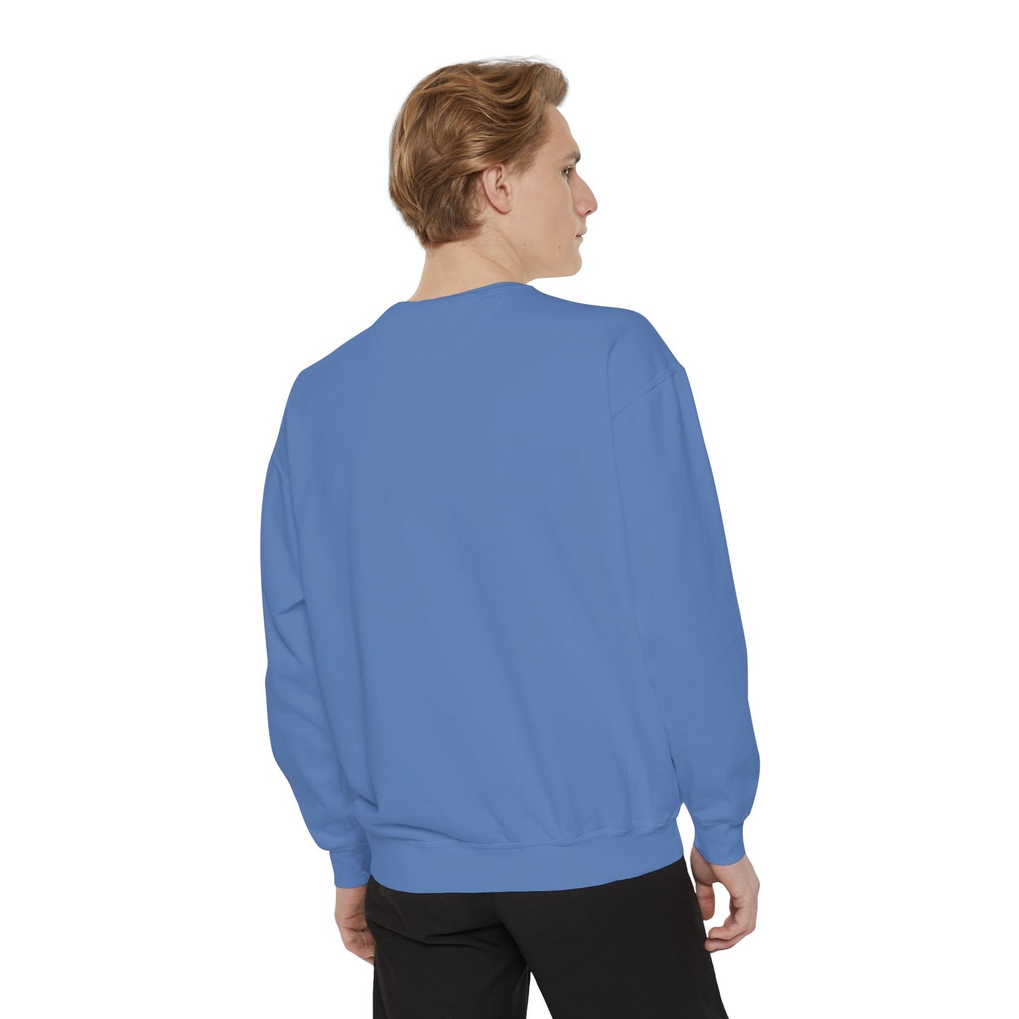 Blue jellyfish with pink tentacles Unisex Garment-Dyed Sweatshirt