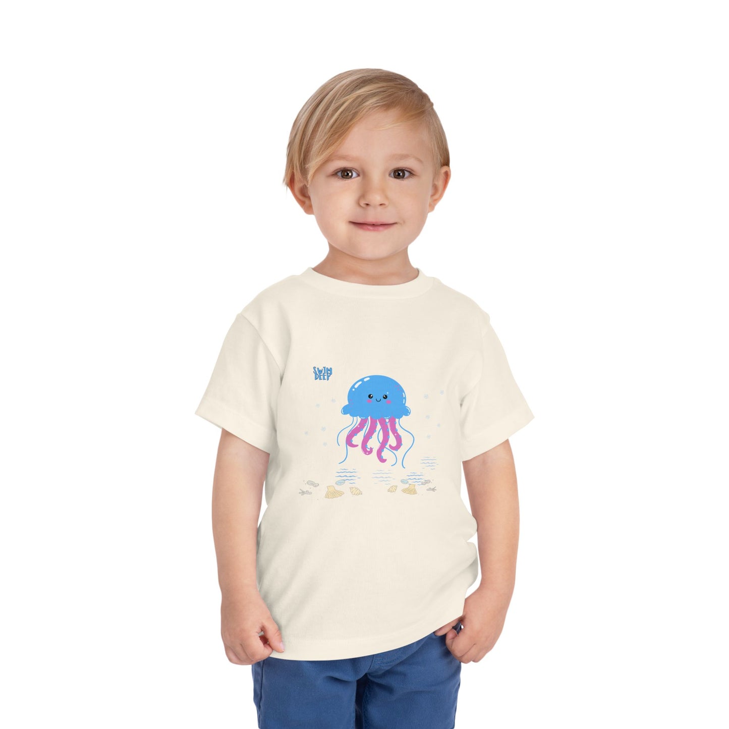 Cute Jellyfish Toddler Tee, Toddler T-Shirt, Beach Day Shirt, Kids Summer Wear, Ocean Theme Kids Clothing