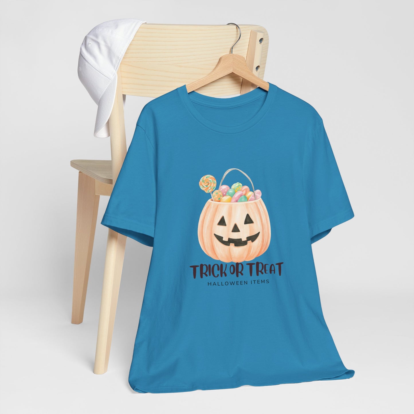 Halloween Trick or Treat T-Shirt, Unisex Graphic Tee, Fall Wardrobe Addition, Perfect for Halloween Parties, Spooky Season Wear