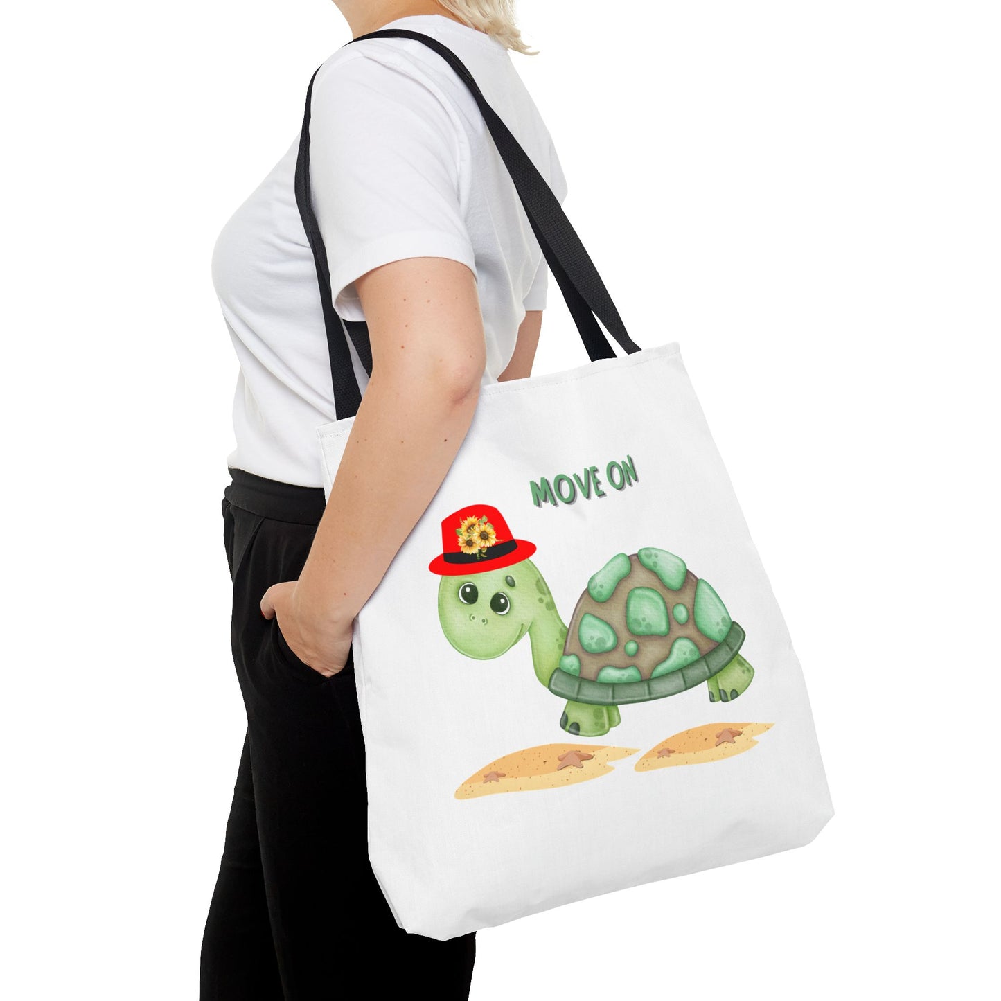 Turtle with a sunflower hat Tote Bag