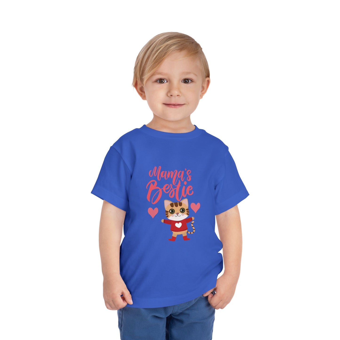 Mama's Bestie Toddler Tee | Cute Cat Graphic Tee, Kids T-Shirt, Birthday Gift, Animal Lover Shirt, Toddler Apparel