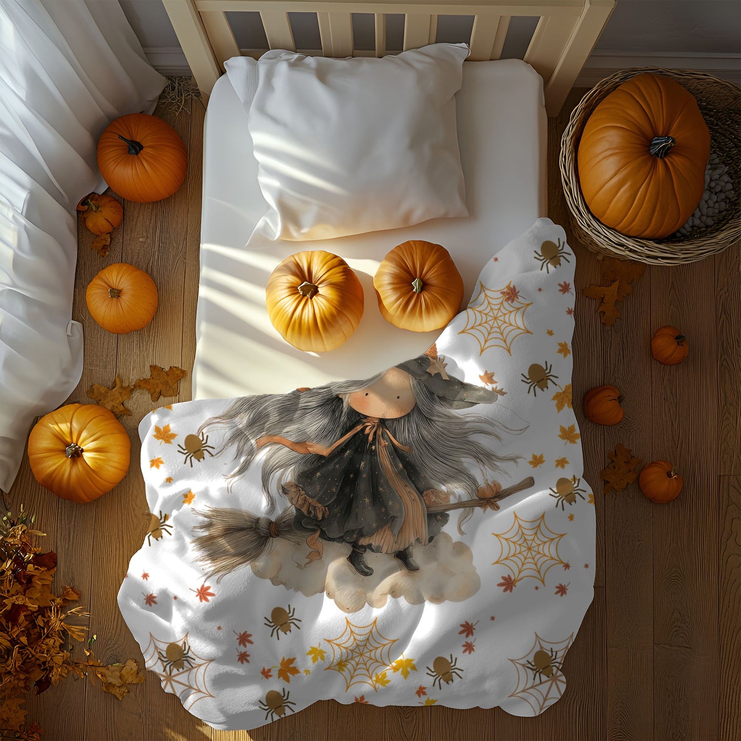 Cozy Witchy Velveteen Plush Blanket | Fall Decor, Halloween Gift, Soft Throw, Decorative Blanket, Warm Blanket