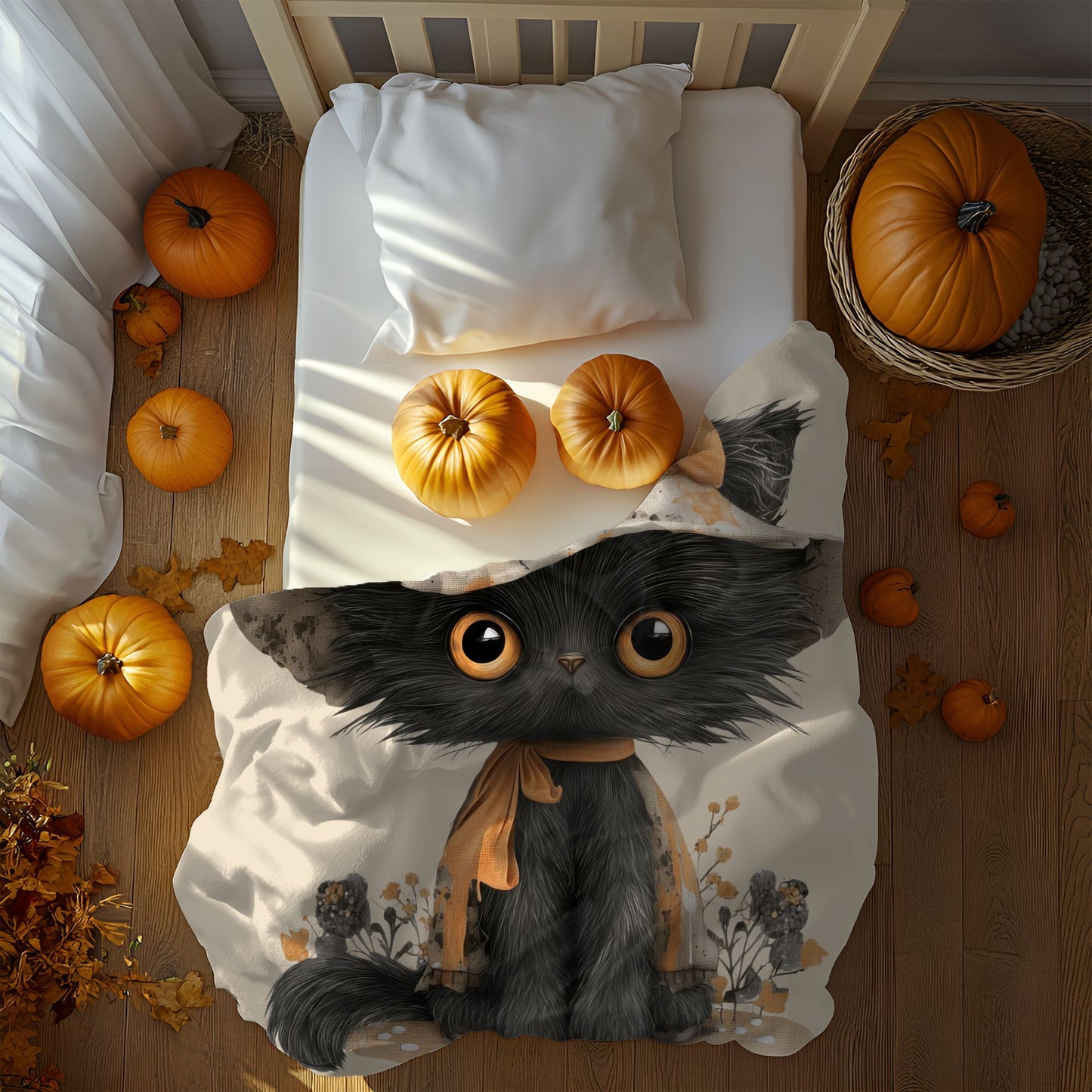 Cozy Cat-Themed Velveteen Plush Blanket - Warm Gift for Cat Lovers, Halloween Decor, Soft Throw for Comfort, Versatile Home Accessory