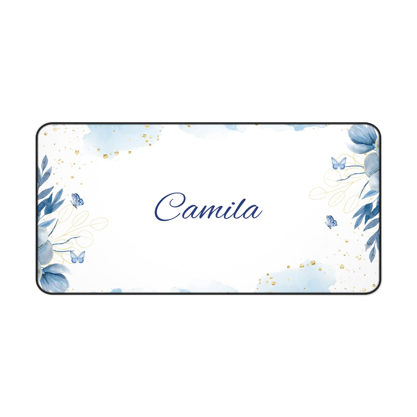 Personalized Desk Mat with Elegant Floral Design, Custom Mouse Pad, Office Decor, Gift for Her, Home Office Accessory