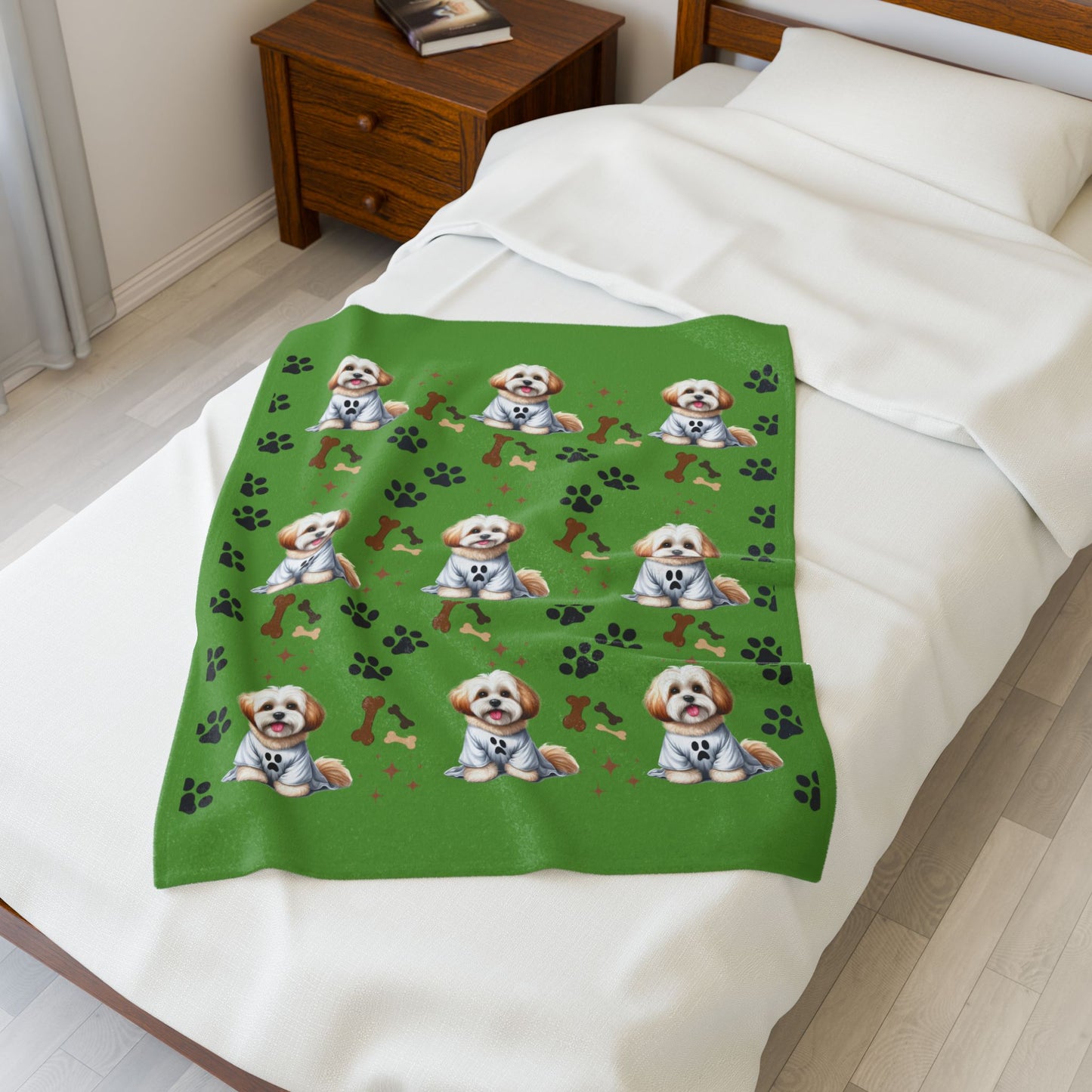 Cute Dog-Themed Velveteen Plush Blanket for Pet Lovers, Perfect for Cozy Nights, Dog Decor, Gifts for Dog Owners, Soft Throw Blanket
