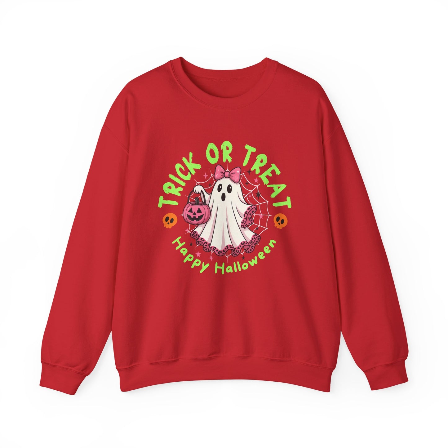 Halloween Crewneck Sweatshirt, Trick or Treat Sweatshirt, Cute Ghost Sweatshirt, Fall Fashion, Halloween Costume