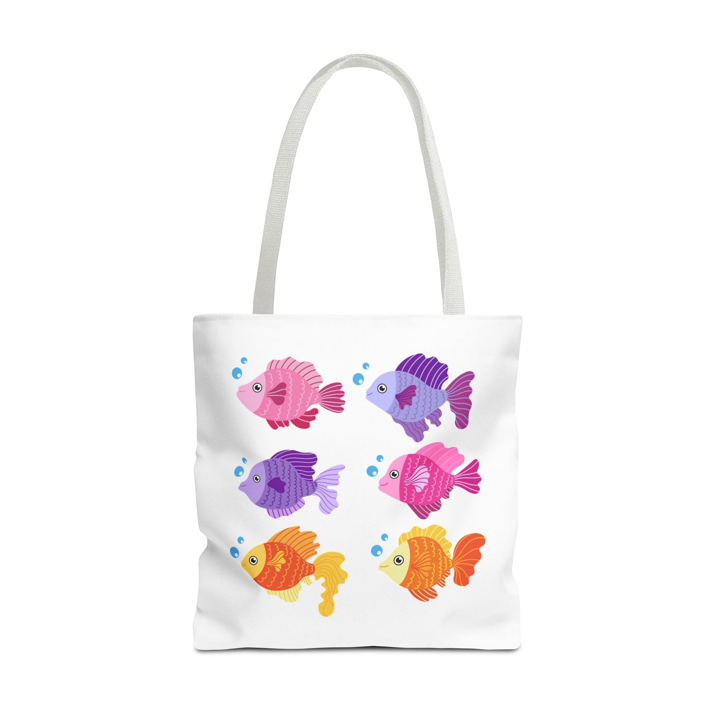 Six fish with cartoonish bubbles Tote Bag