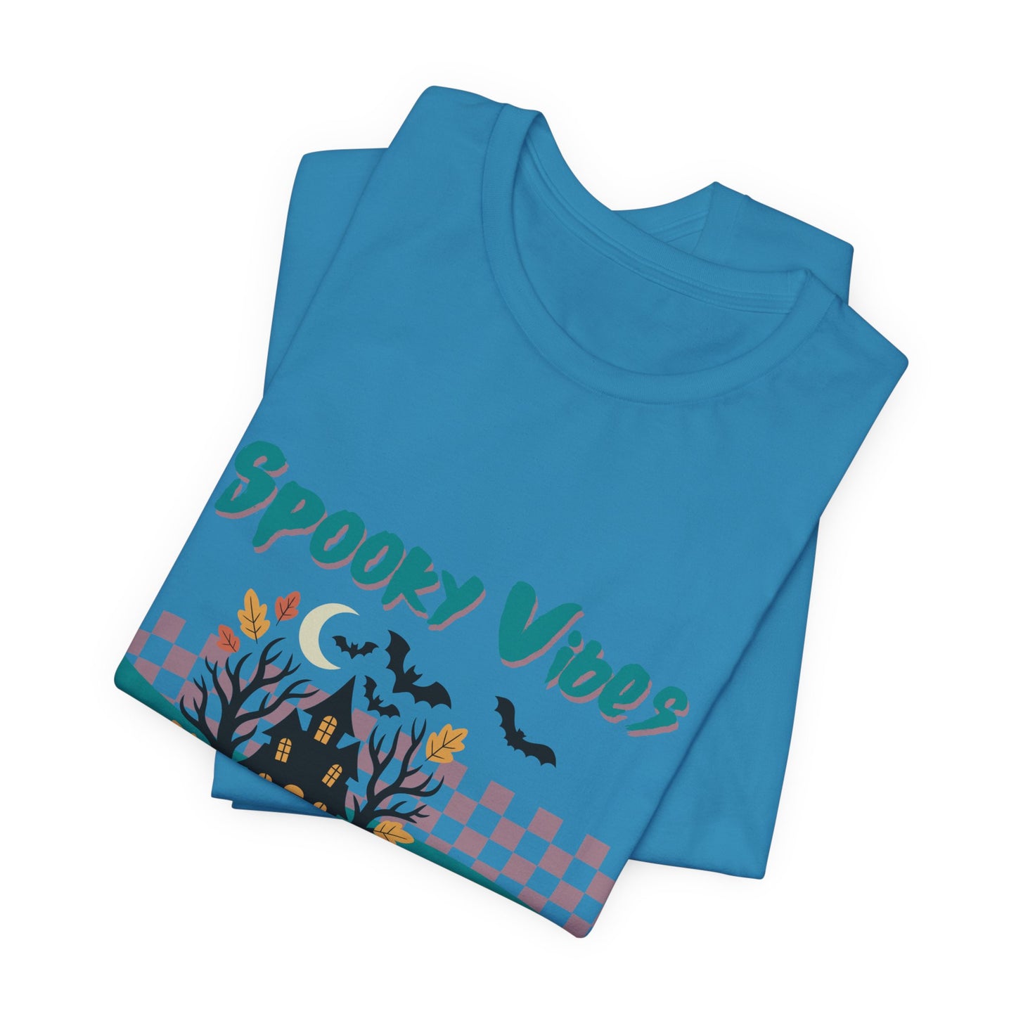 Spooky Vibes Graphic Tee, Unisex Halloween Shirt, Fall Fashion, Casual T-Shirt, Unique Gift for Halloween Lovers, Autumn Wardrobe Essential