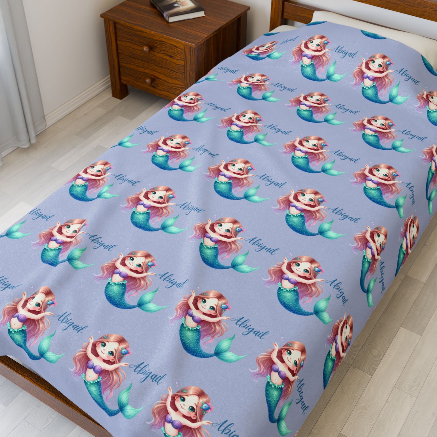 Mermaid Dreams Plush Blanket | Cozy Throw, Kids Bedroom Decor, Gift for Girls, Nursery Bedding, Cute Home Accent