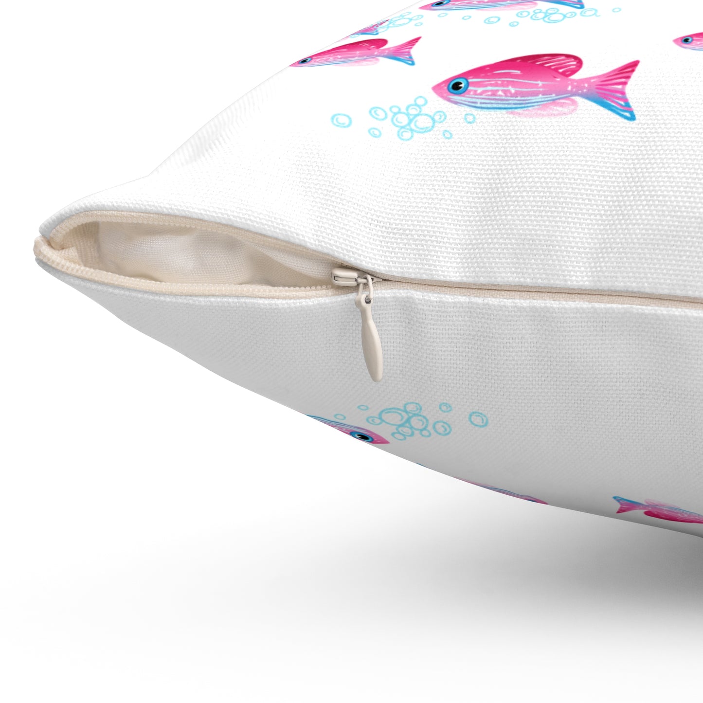 Sailboat and Red fish Spun Polyester Square Pillow