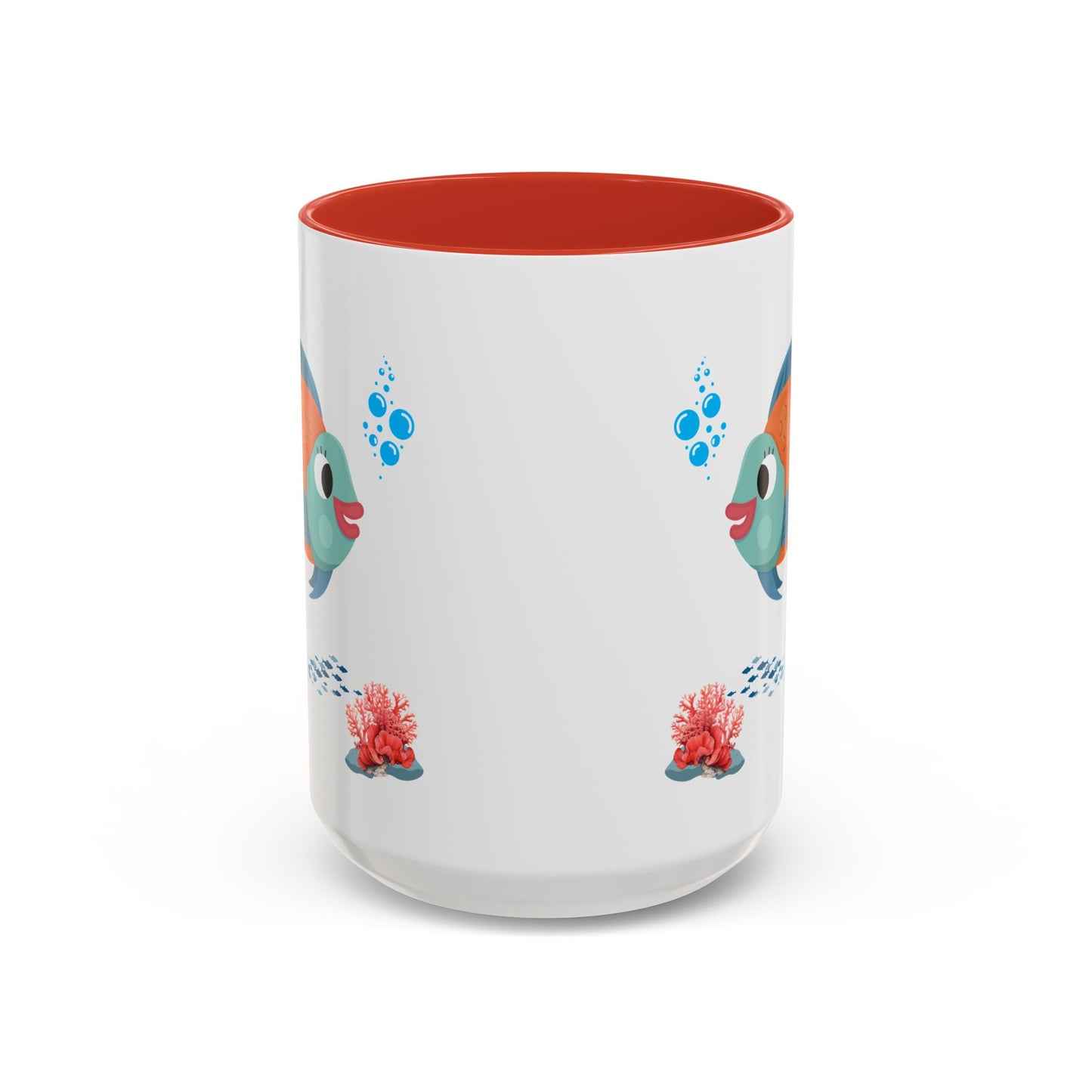 Orange and blue fish with coral and bubble Coffee Mug