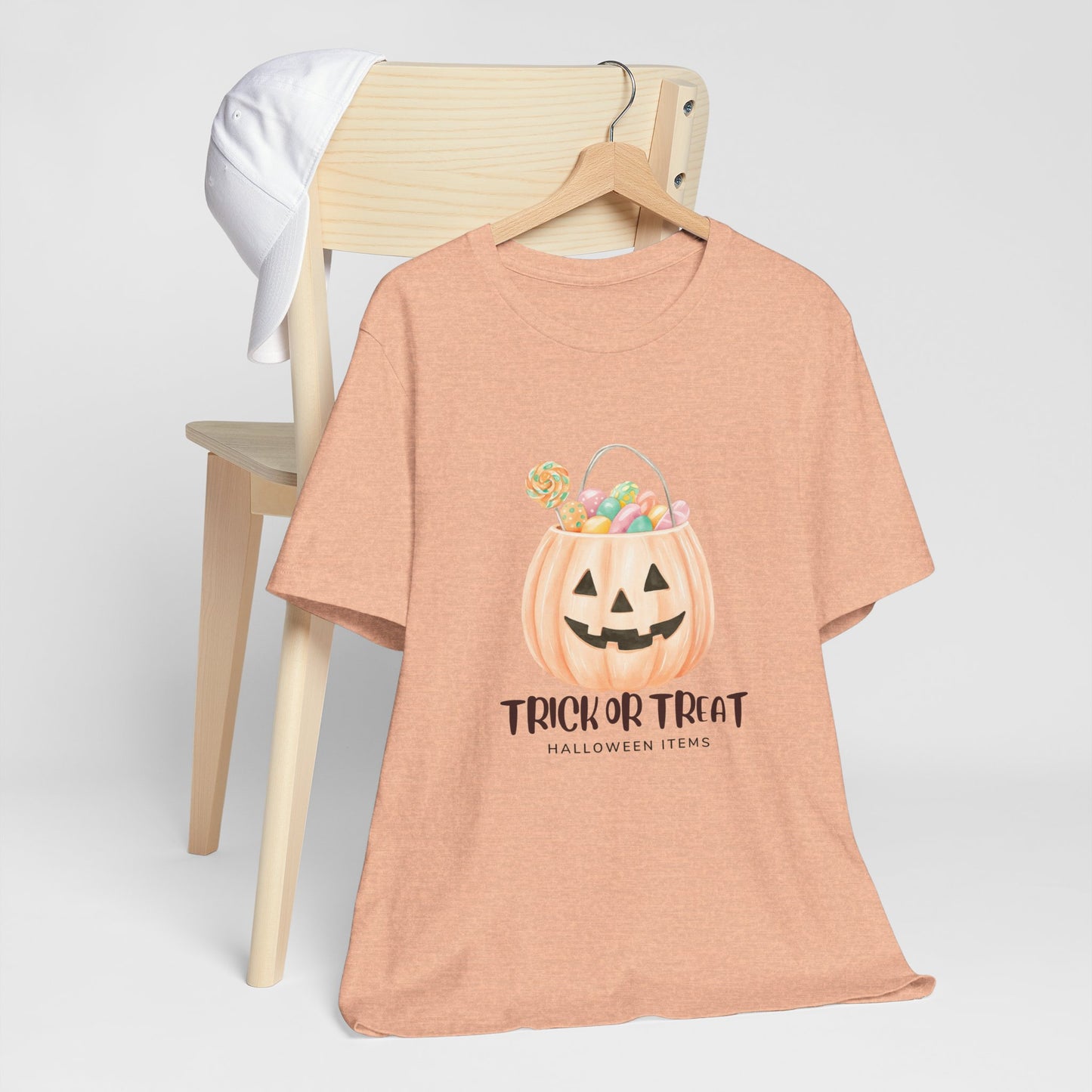 Halloween Trick or Treat T-Shirt, Unisex Graphic Tee, Fall Wardrobe Addition, Perfect for Halloween Parties, Spooky Season Wear