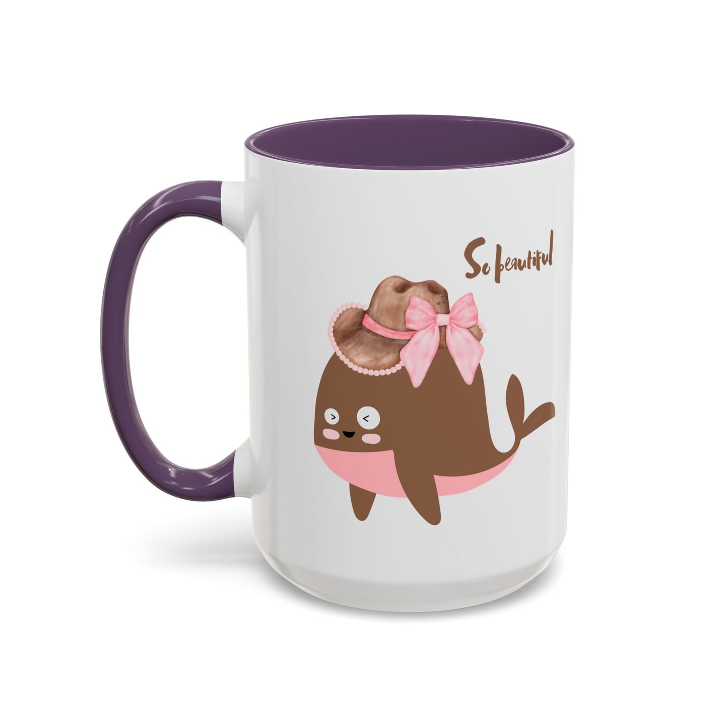 Whale wearing a cowboy hat with a pink bow Coffee Mug
