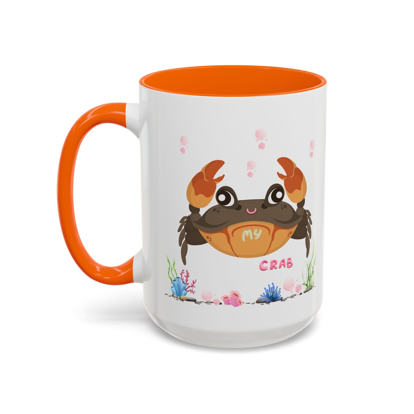 Crab with subtle bubbles and underwater flora Coffee Mug