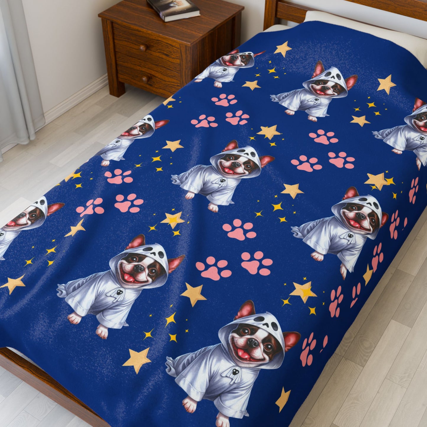 Cozy Dog-Themed Velveteen Plush Blanket - Perfect for Pet Lovers, Gifts, Home Decor, Snuggling, Dog Sleepovers