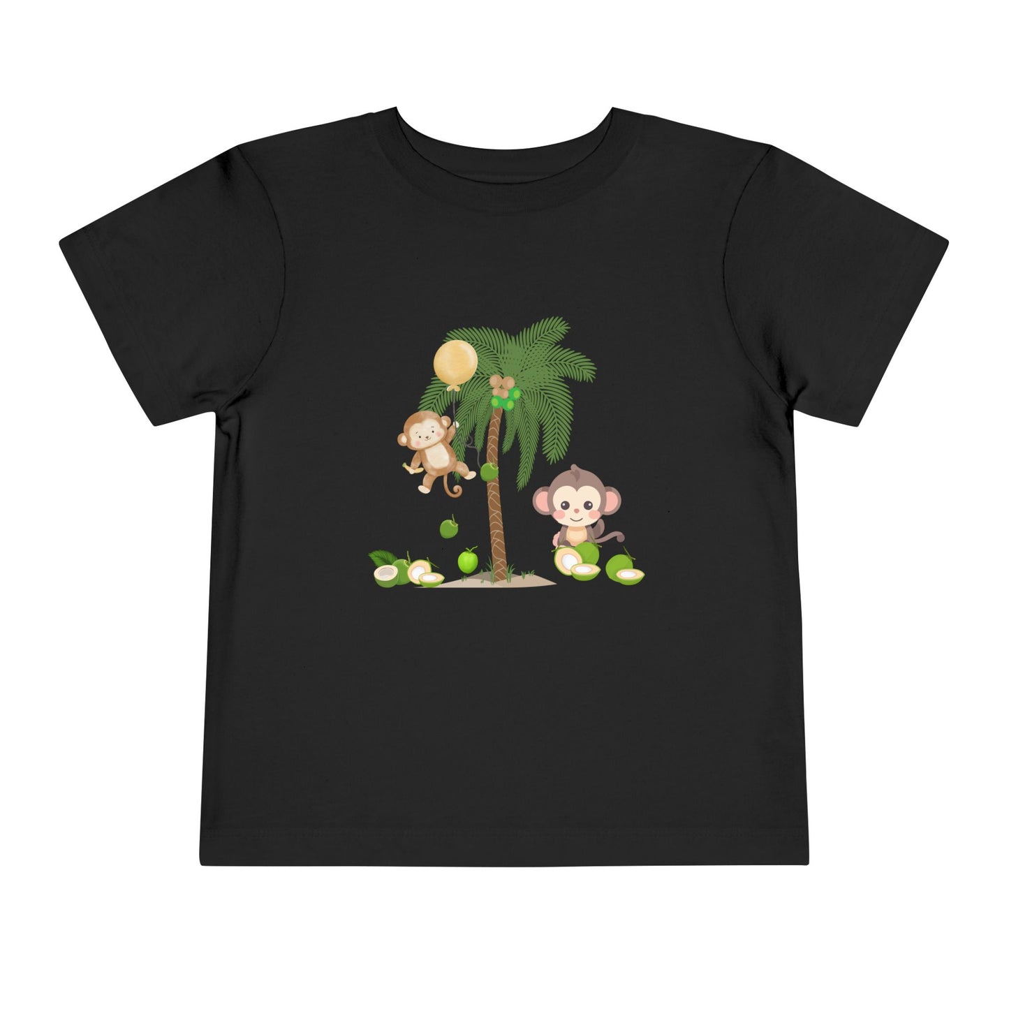 Cute Monkey Tropical Toddler Tee, Perfect for Summer Play, Birthday Gift, Beach Days, Jungle Themes, Toddler Clothing