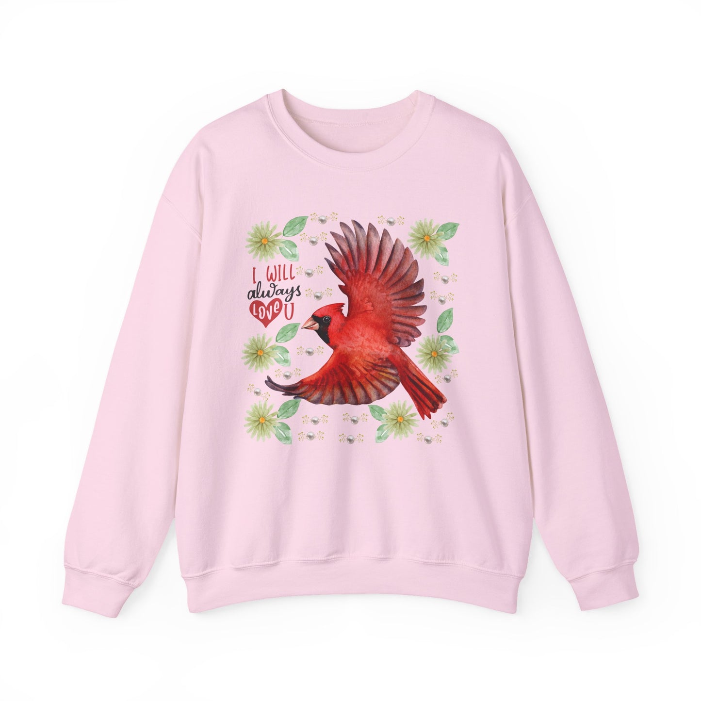 Colorful Cardinal Sweatshirt: Inspirational, Cozy Gift for Bird Lovers, Nature Enthusiasts, Eco-Friendly Apparel