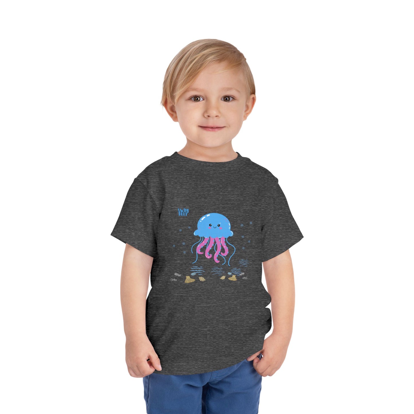 Cute Jellyfish Toddler Tee, Toddler T-Shirt, Beach Day Shirt, Kids Summer Wear, Ocean Theme Kids Clothing
