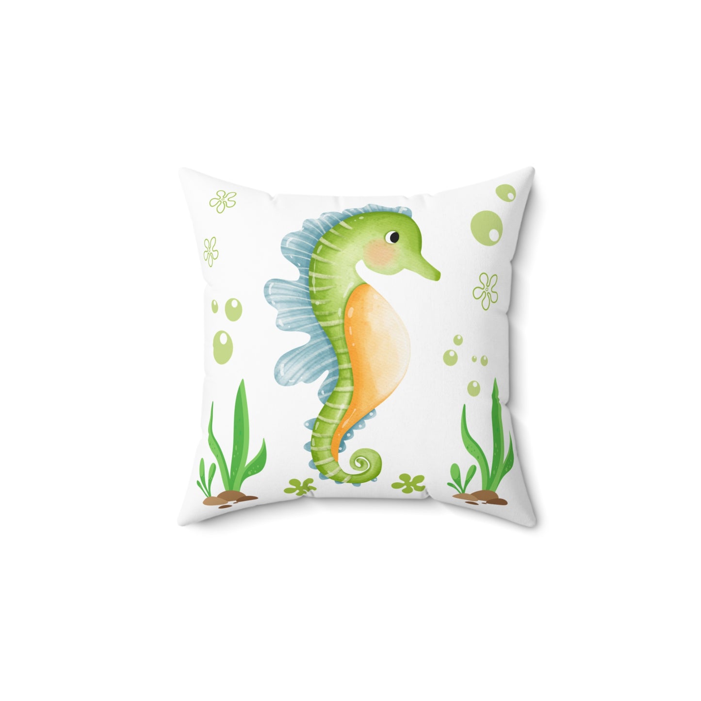 Seahorse with a focus on the natural world Spun Polyester Square Pillow