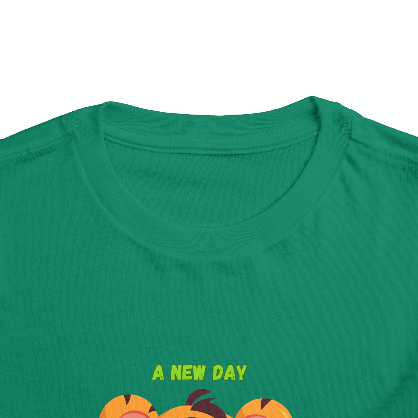 Adorable Toddler Tiger Tee, Cute Animal Tee for Kids, Birthday Gift, Playtime Shirt, Baby Shower Gift, A New Day A New Cheer