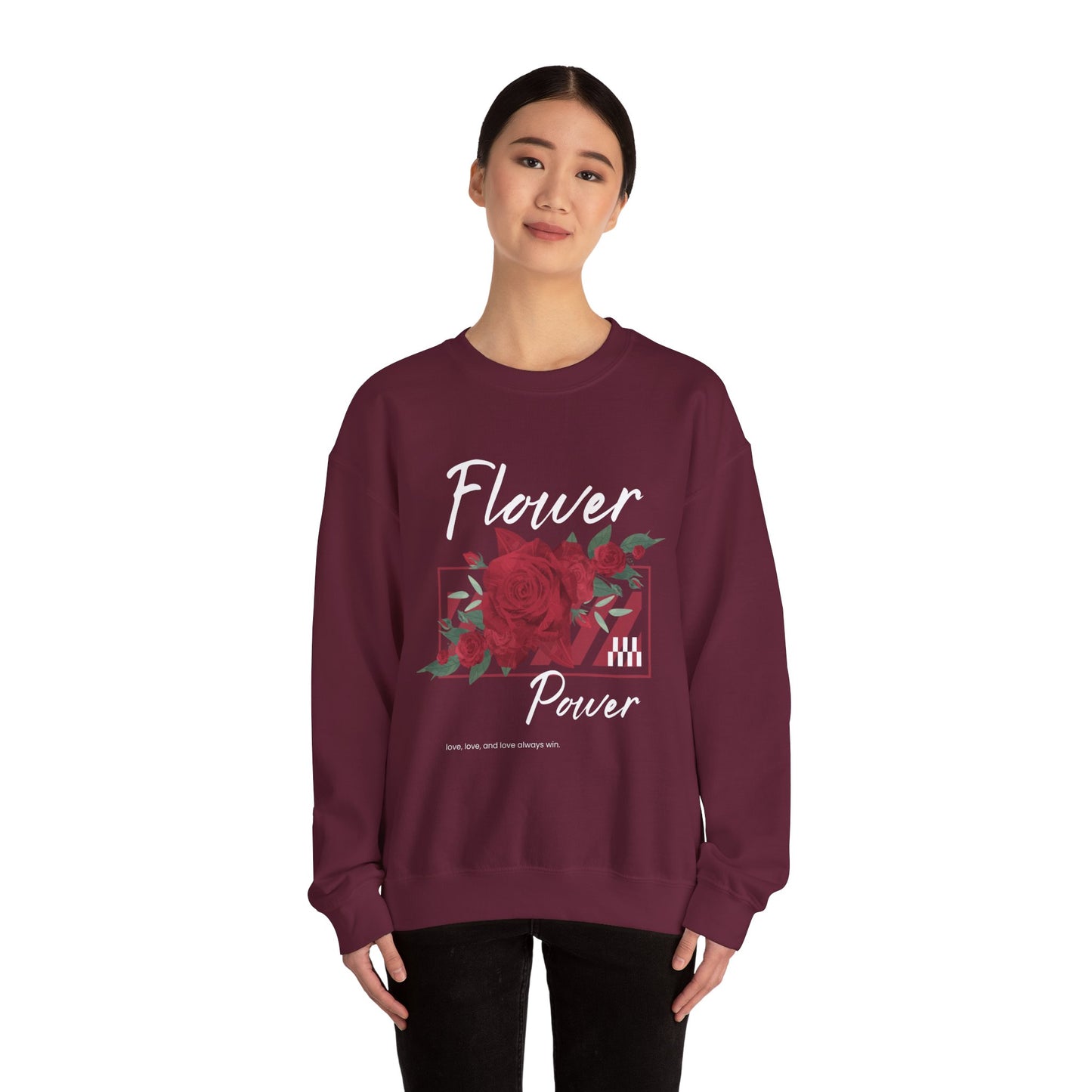 Flower Power Sweatshirt - Cozy Unisex Crewneck for Nature Lovers, Gifts for Her, Fall Fashion, Casual Wear, Floral Sweatshirts