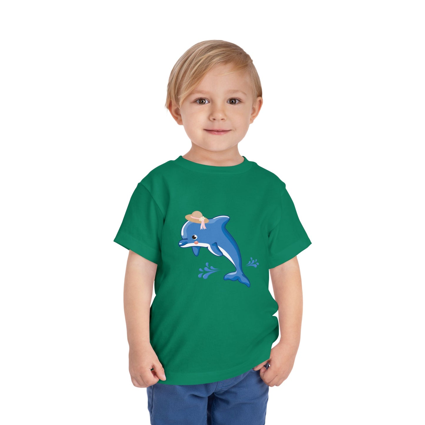 Adorable Dolphin Toddler Tee, Cute Kid's T-Shirt, Summer Outfit, Beach Day Apparel, Gift for Toddlers, Fun Children's Clothing
