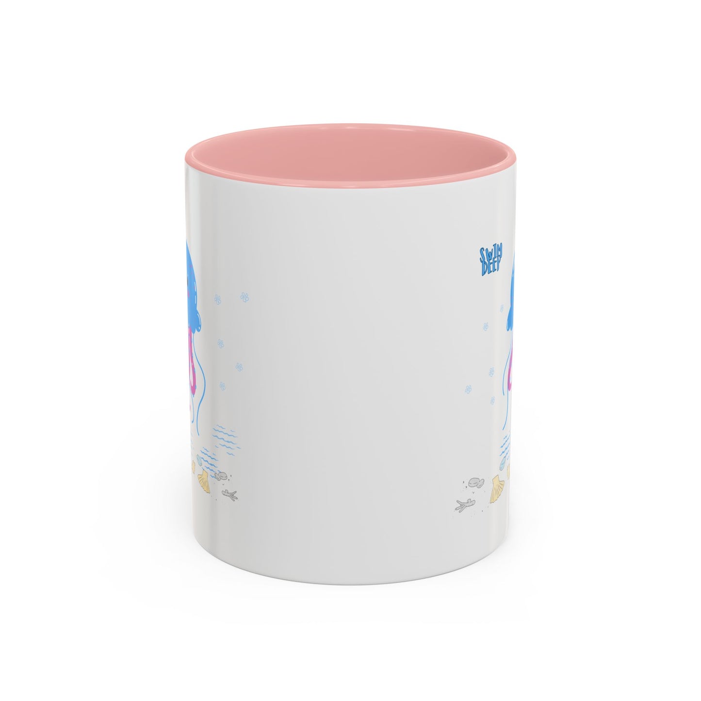 Blue jellyfish with pink tentacles Coffee Mug