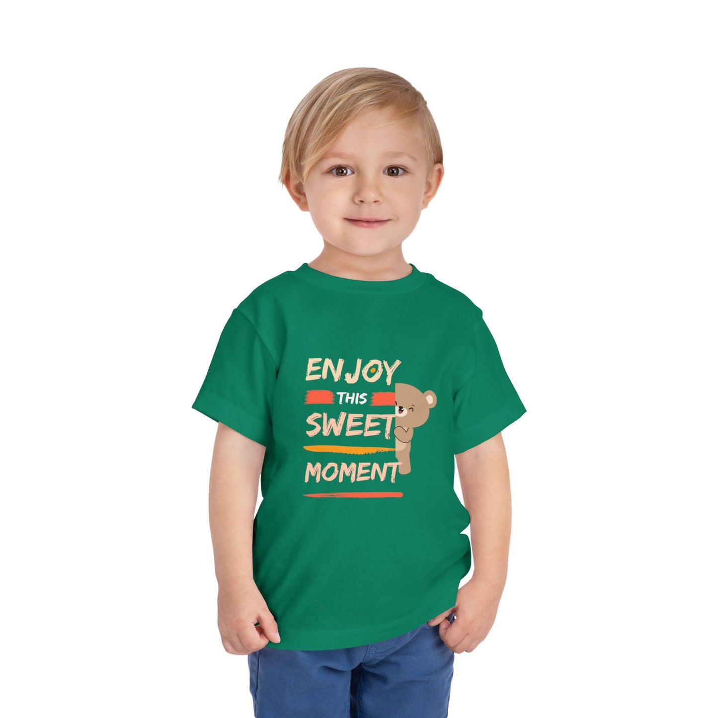Toddler Bear Tee - Enjoy This Sweet Moment, Kids T-Shirt, Cute Toddler Top, Gift for Birthday, Baby Shower, Everyday Wear