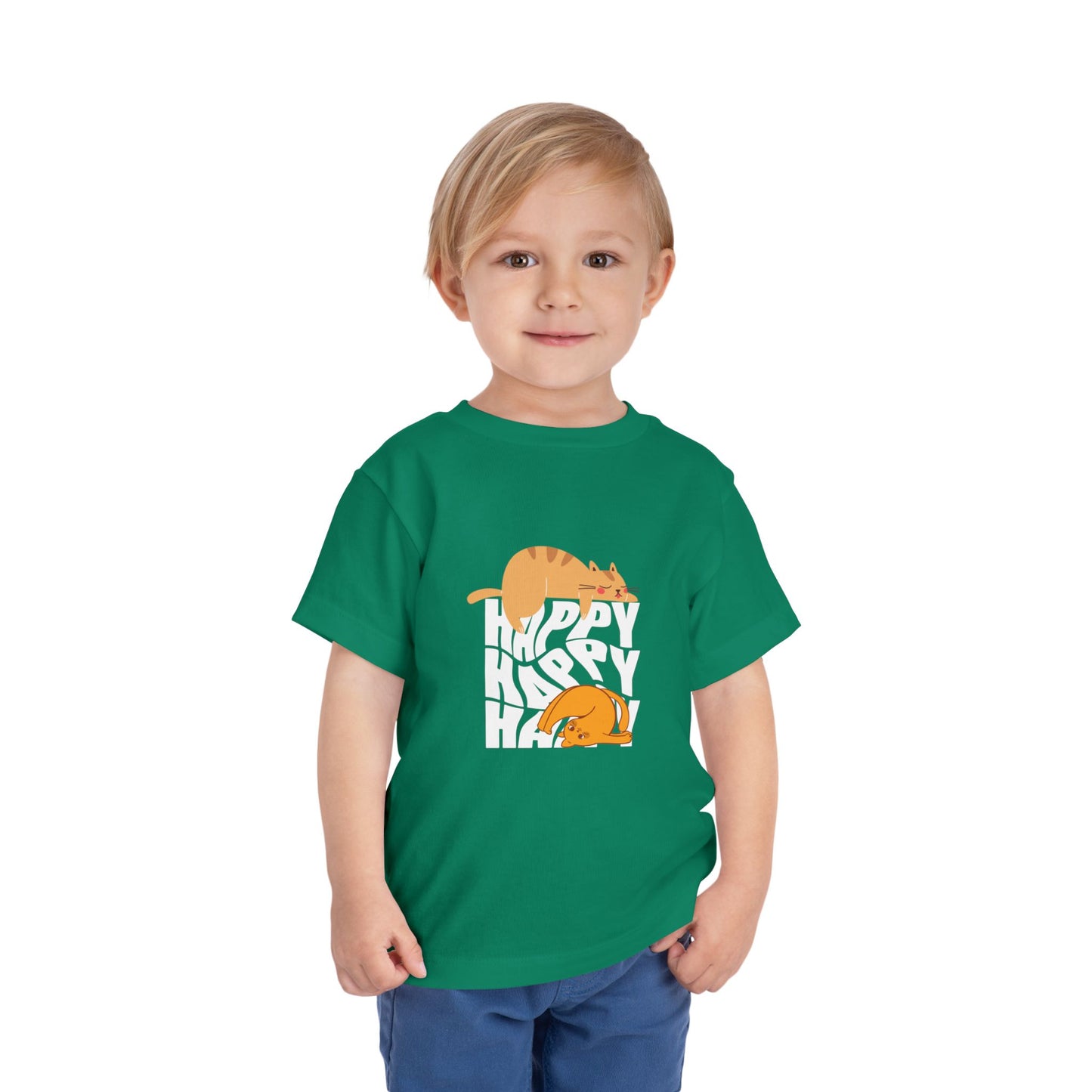 Happy Cats Toddler Tee - Cute Kids Shirt, Playful T-Shirt, Cat Lover Gift, Birthday Outfit, Everyday Wear