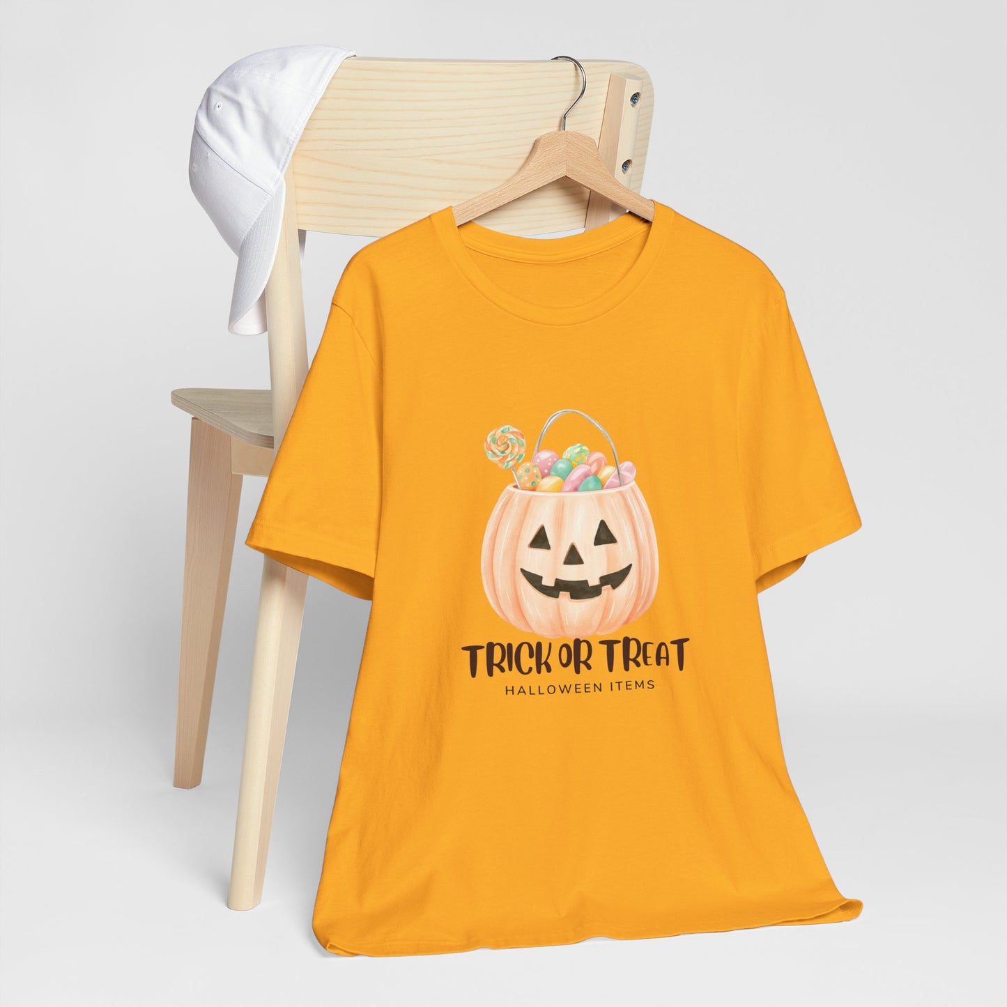 Halloween Trick or Treat T-Shirt, Unisex Graphic Tee, Fall Wardrobe Addition, Perfect for Halloween Parties, Spooky Season Wear