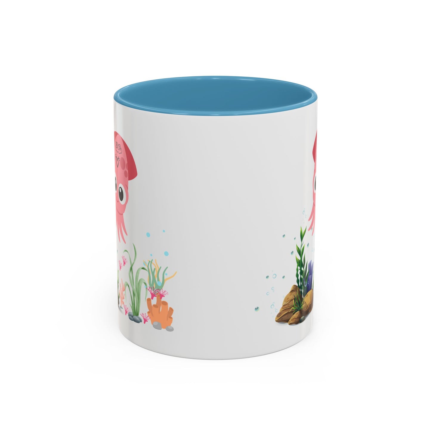 Pink squid cartoon with love Coffee Mug