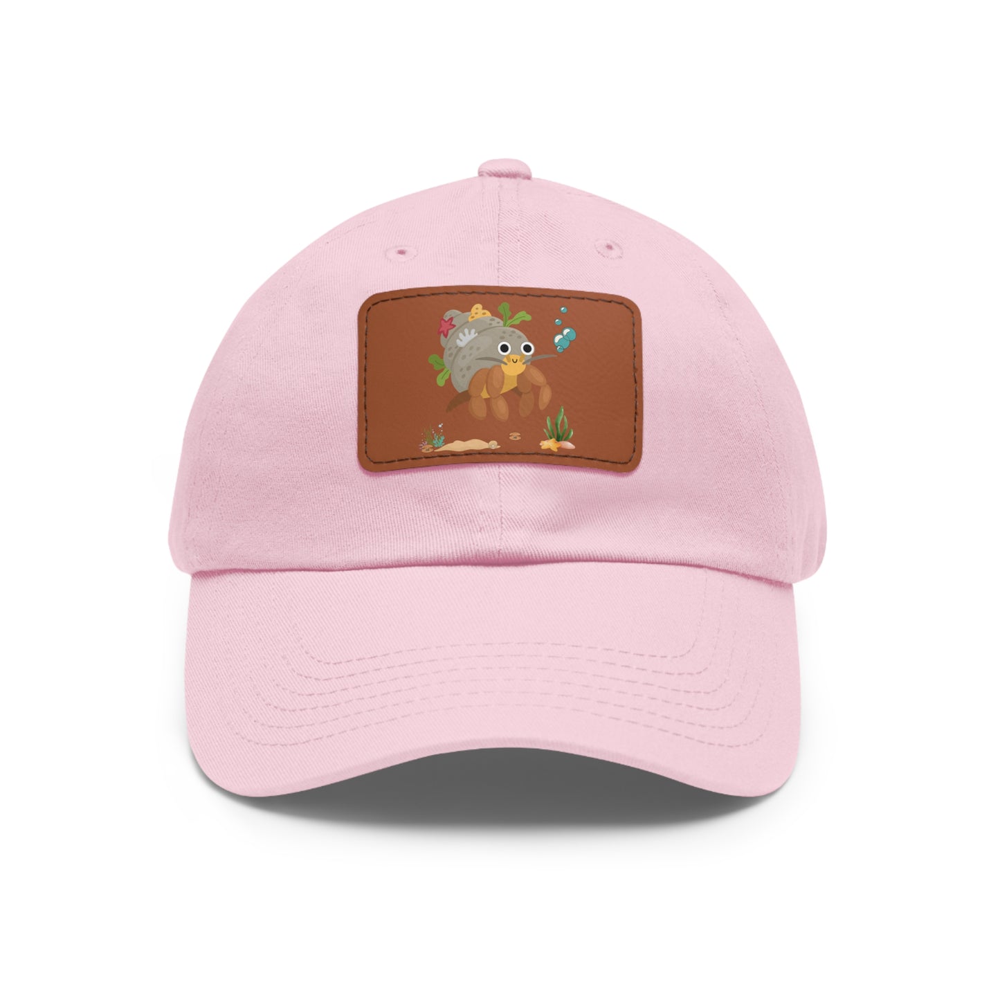 Hermit crab with shell underwater Dad Hat with Leather Patch (Rectangle)