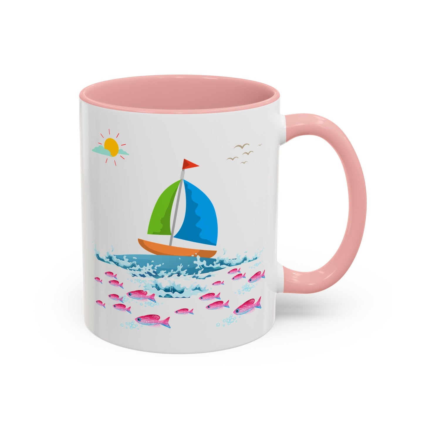 Sailboat and Red fish Coffee Mug