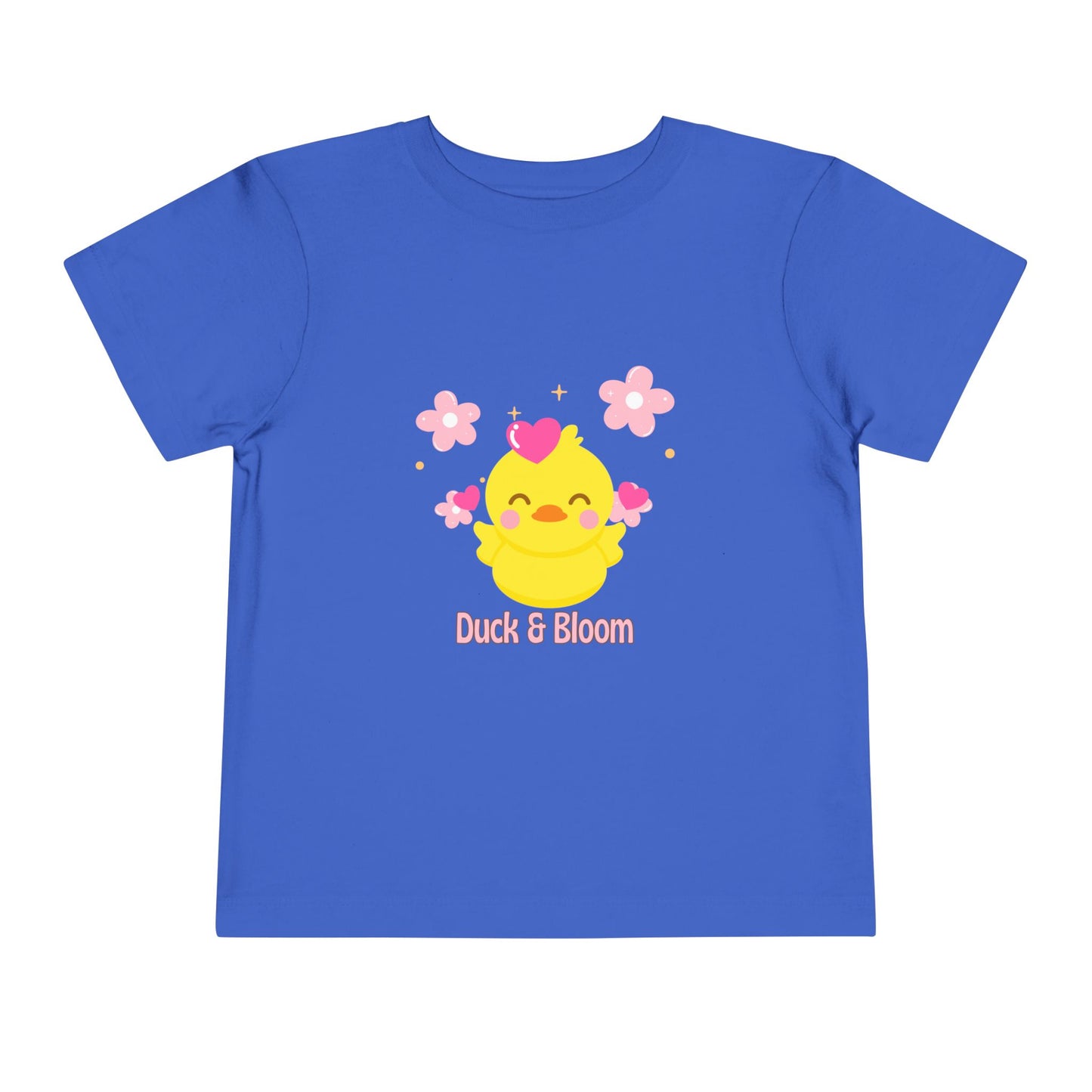 Cute Duck & Bloom Toddler Tee, Kid's Play Shirt, Toddler Summer Tee, Baby Shower Gift, Fun Spring Outfit